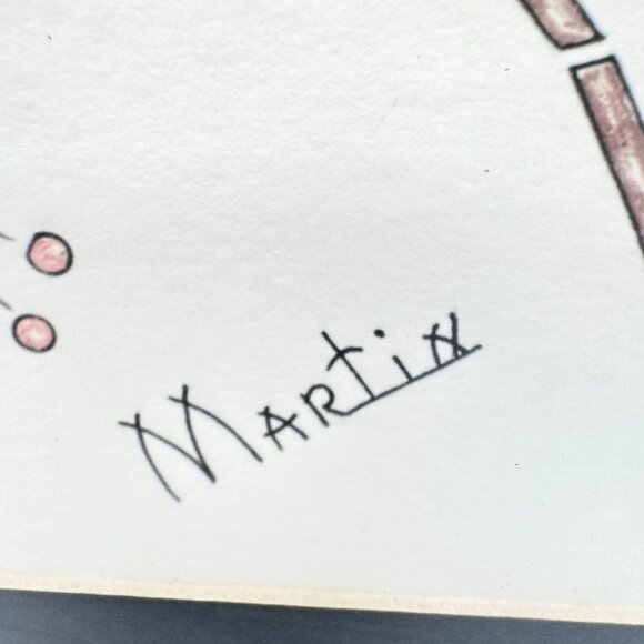 Framed Bird Illustration Signed By Artist Martin Red Bamboo-Style Frame 7.25" - Picture 3 of 11